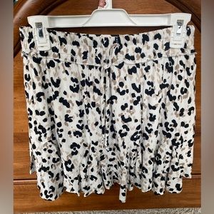Animal print mini skater skirt